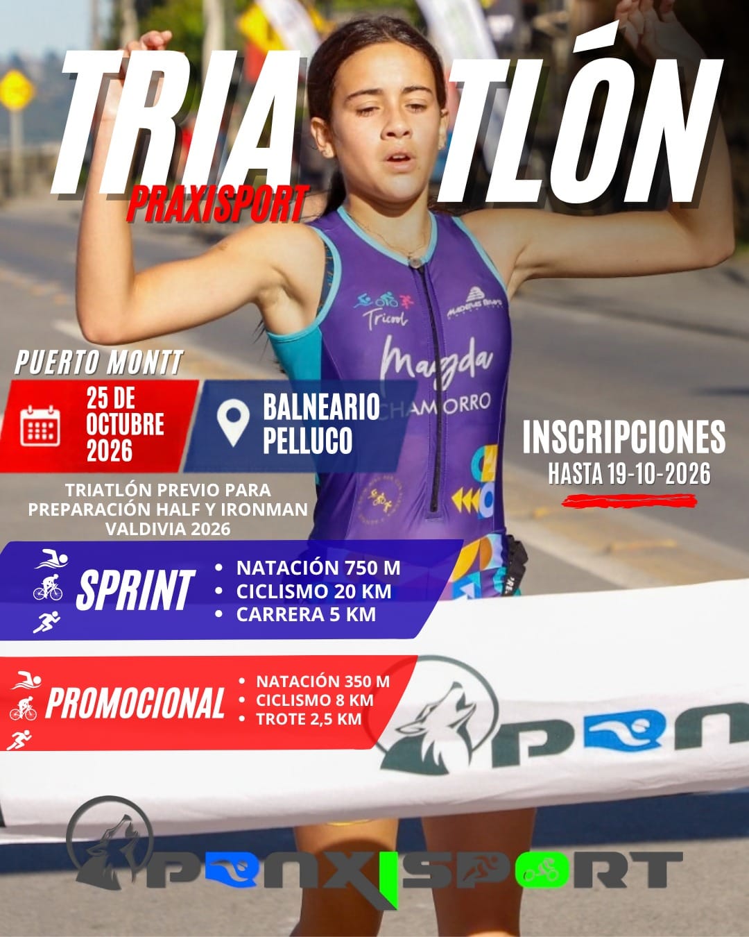 TRIATLÓN PRAXISPORT PUERTO MONTT / 25 – 10 - 2026 / SPRINT - SUPER SPRINT