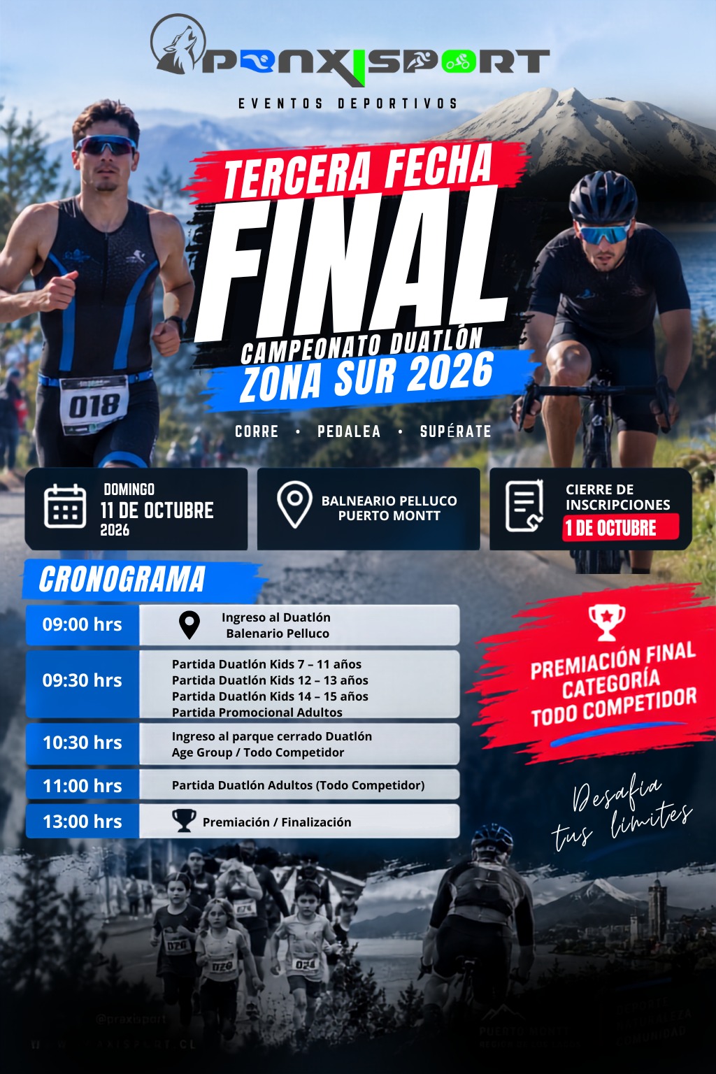 3° FECHA 11-10-2026 FINAL CAMPEONATO INVIERNO DUATLÓN SUR PUERTO MONTT